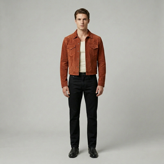 Suede Western Trucker Jacket