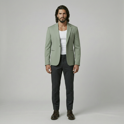 Cropped Navy Tailored Blazer