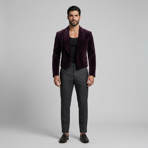 Velvet Cropped Blazer