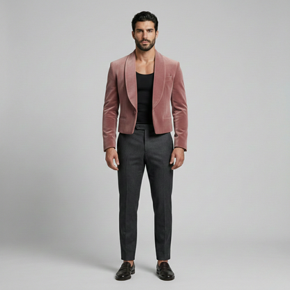 Velvet Cropped Blazer