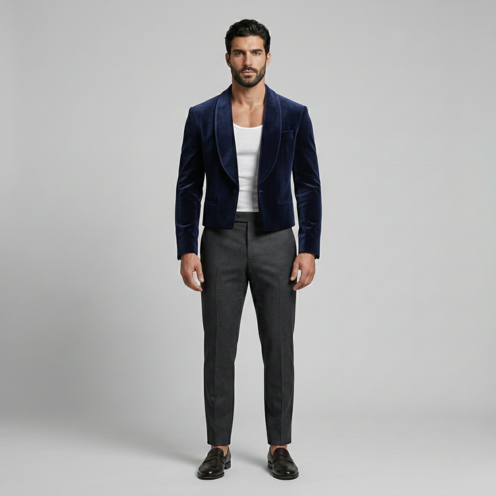 Velvet Cropped Blazer