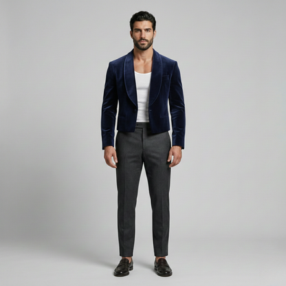 Velvet Cropped Blazer