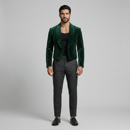 Velvet Cropped Blazer