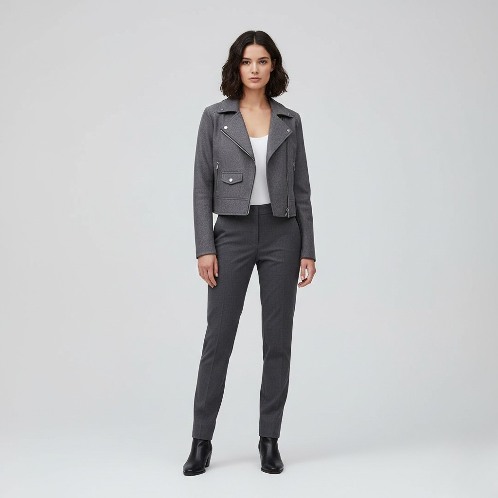 Tailored Wool-Blend Moto Jacket