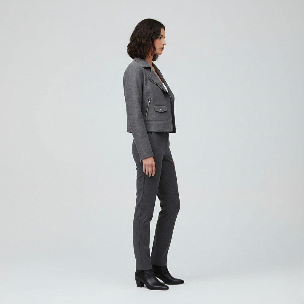 Tailored Wool-Blend Moto Jacket