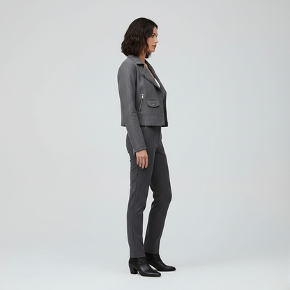 Tailored Wool-Blend Moto Jacket