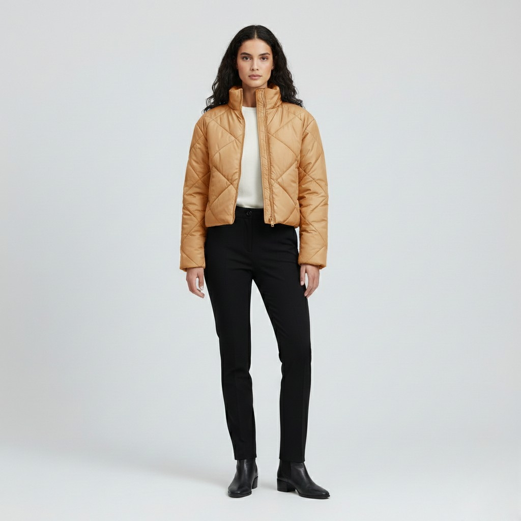 Cropped Quilted Puffer Jacket