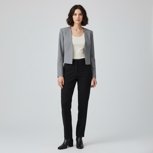 Collarless Cropped Blazer
