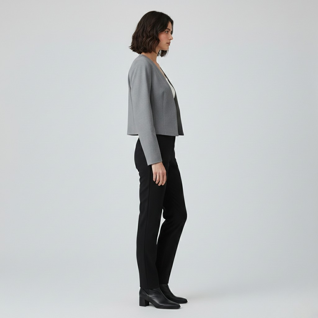 Collarless Cropped Blazer