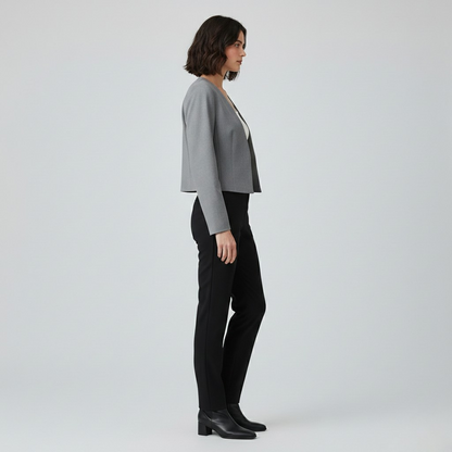 Collarless Cropped Blazer