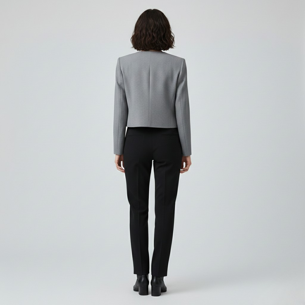 Collarless Cropped Blazer
