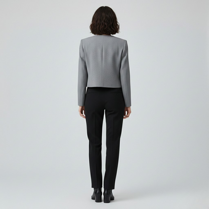 Collarless Cropped Blazer