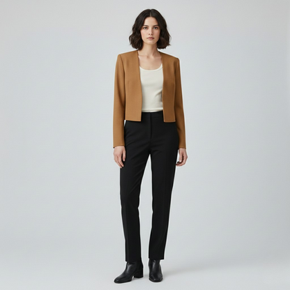 Collarless Cropped Blazer