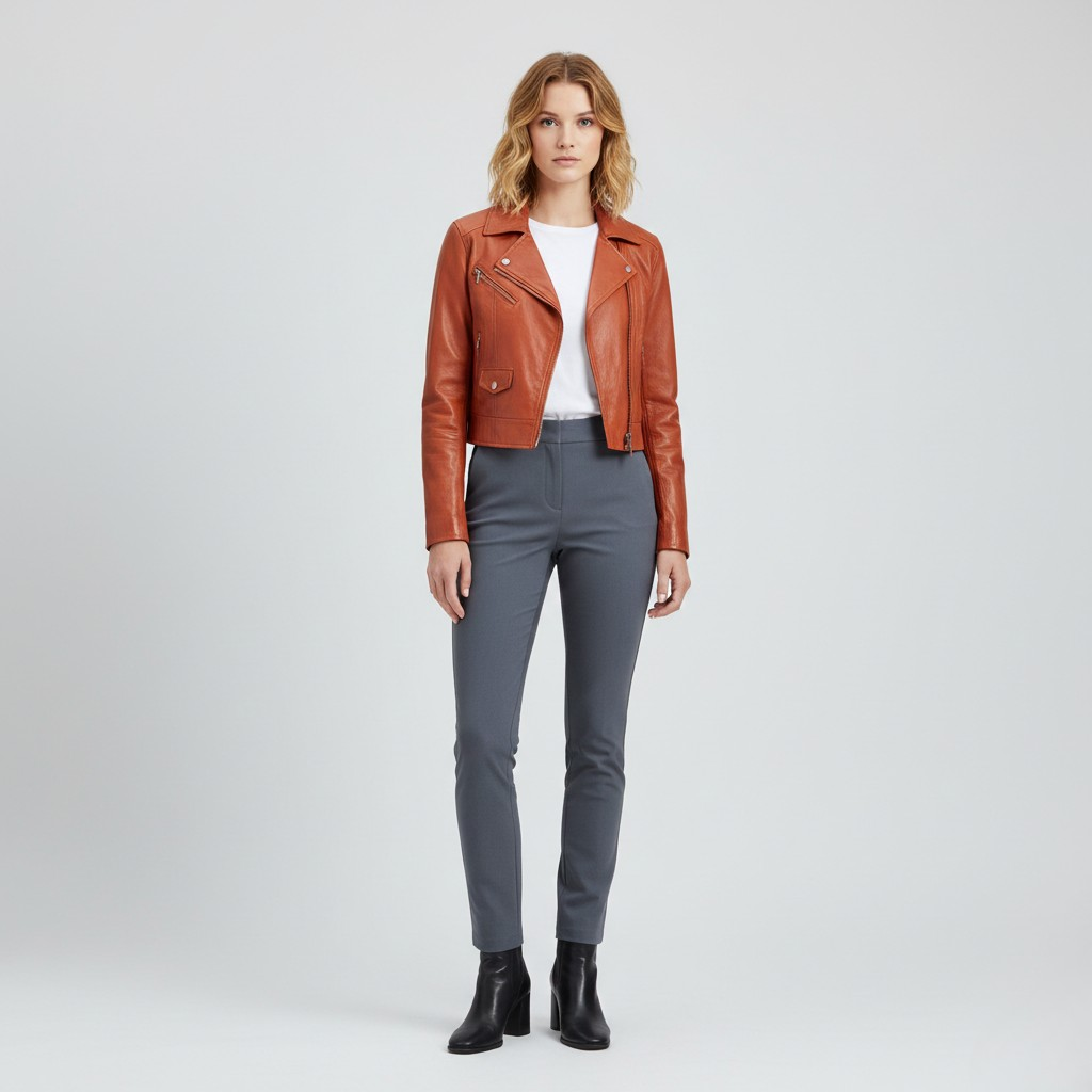 Cropped Moto Jacket