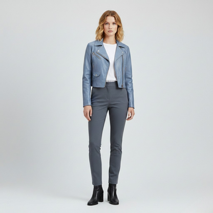 Cropped Moto Jacket