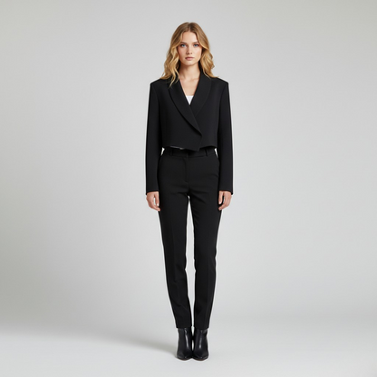 Cropped Shawl Collar Blazer