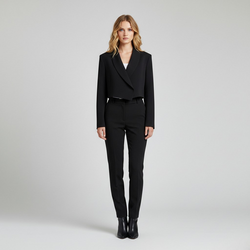 Cropped Shawl Collar Blazer