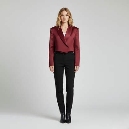 Cropped Shawl Collar Blazer