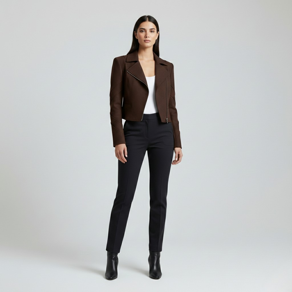 Tailored Grey Moto-Inspired Blazer