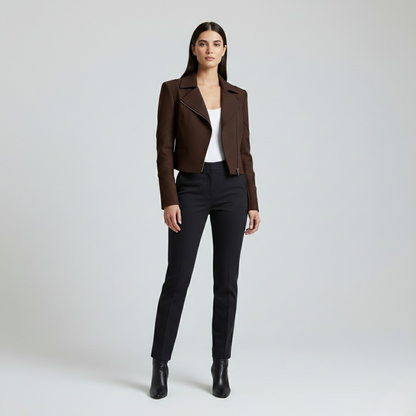 Tailored Grey Moto-Inspired Blazer