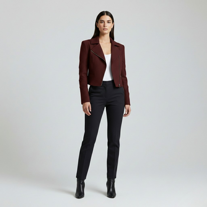 Tailored Grey Moto-Inspired Blazer