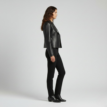 Sleek Leather Tailored Jacket