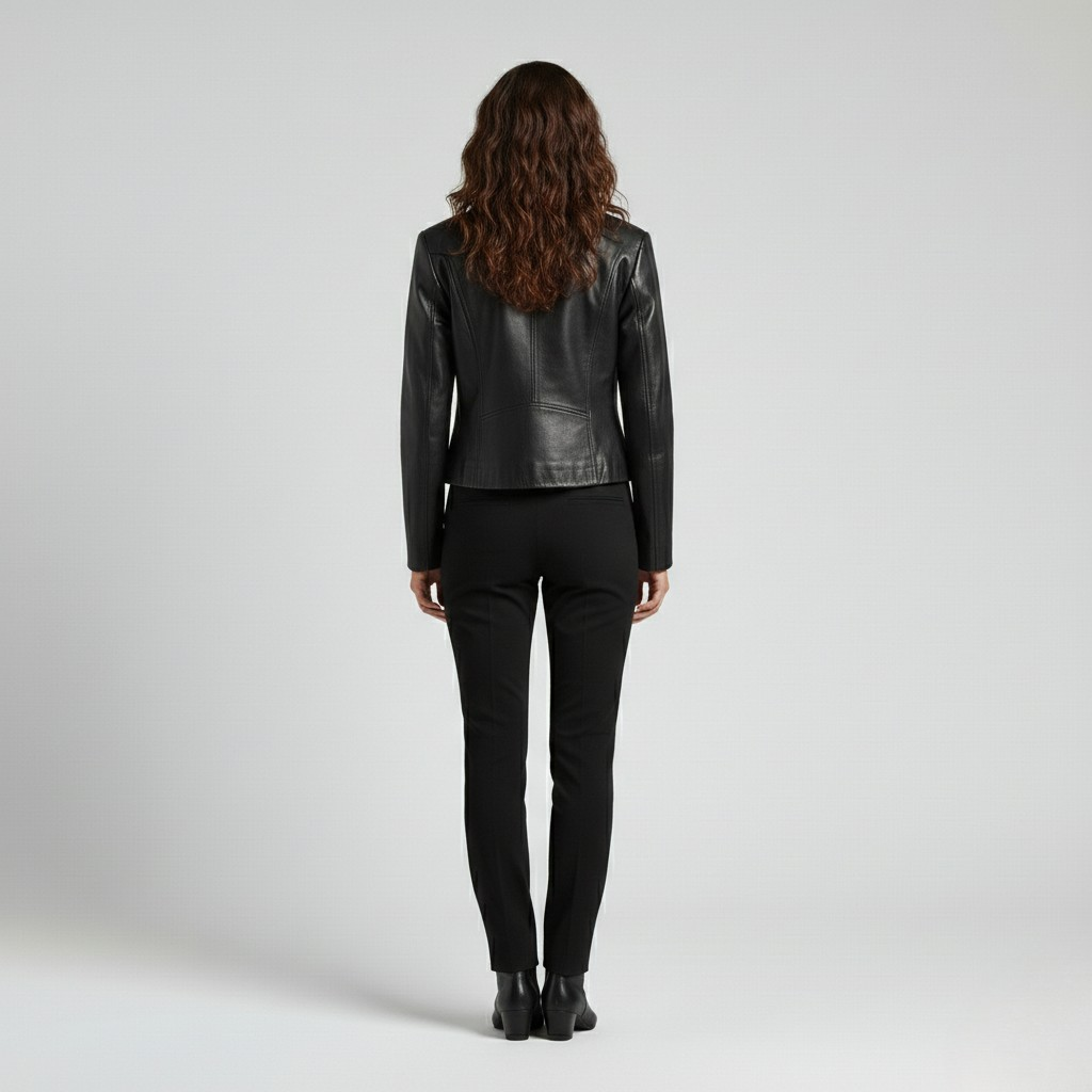 Sleek Leather Tailored Jacket
